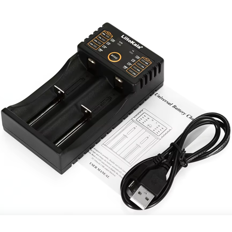 Liitokala Lii-202 inteligentní nabíječka s duálními kanály pro lithiové a NiMH baterie USB výstup přenosná