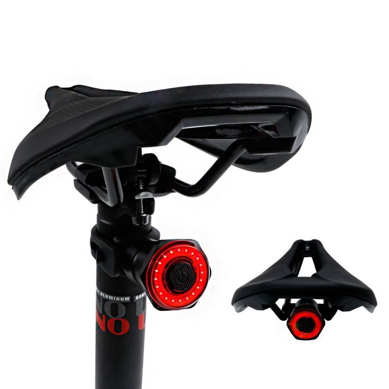 Smart Kolo Zadní světlo s brzdovým světlem IPX6 voděodolné USB nabíjení inteligentní cyklistické světlo