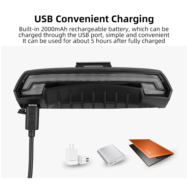 ROCKBROS LKWD-R1 Chytré USB LED Zadní Světlo na Kolo s Bezdrátovým Dálkovým Ovládáním pro MTB & Město