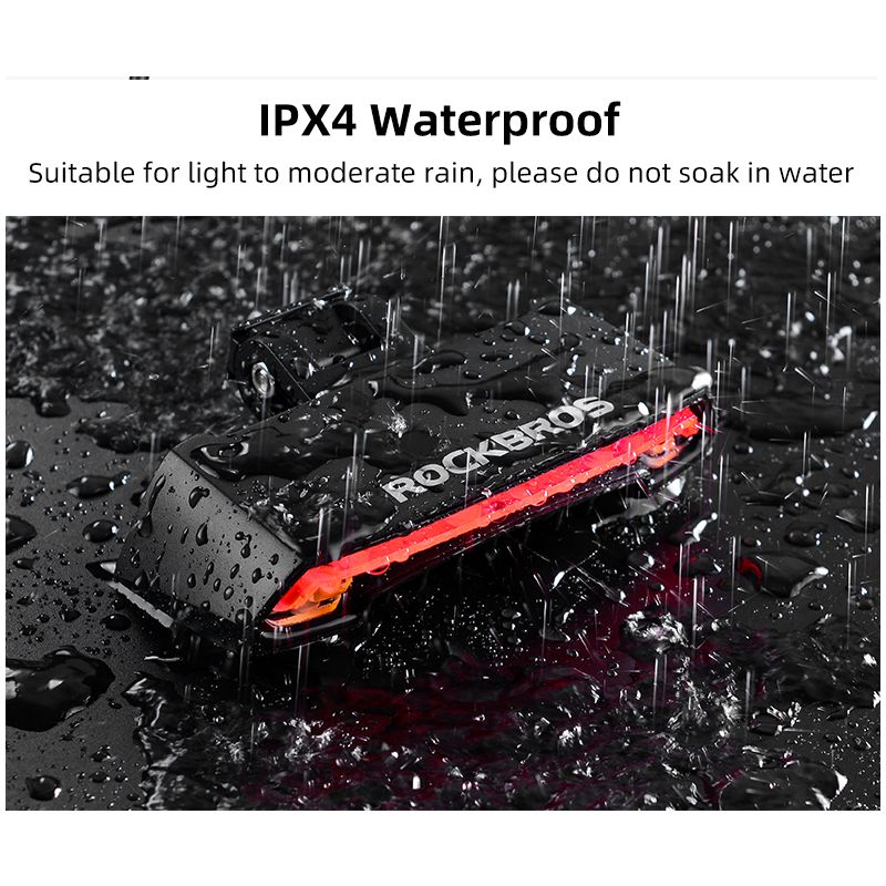 ROCKBROS LKWD-R1 Chytré USB LED Zadní Světlo na Kolo s Bezdrátovým Dálkovým Ovládáním pro MTB & Město