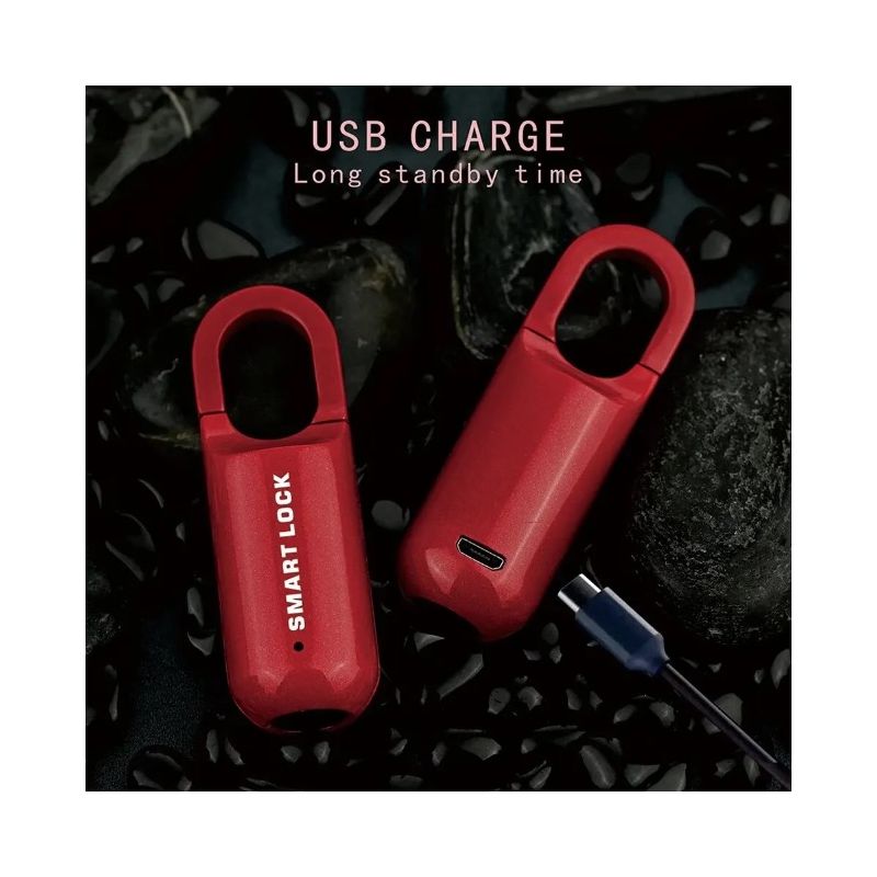 Chytrý Miniaturní Zámek s Otiskem Prstu - USB Bezklíčový, Lehký, pro Cestovní Bezpečnost na Cesty