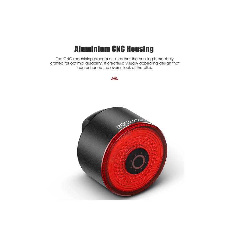 **Gaciron LOOP-100 LED zadní světlo na kolo s vysokým jasem a brzdovým senzorem pro cyklistickou bezpečnost.**