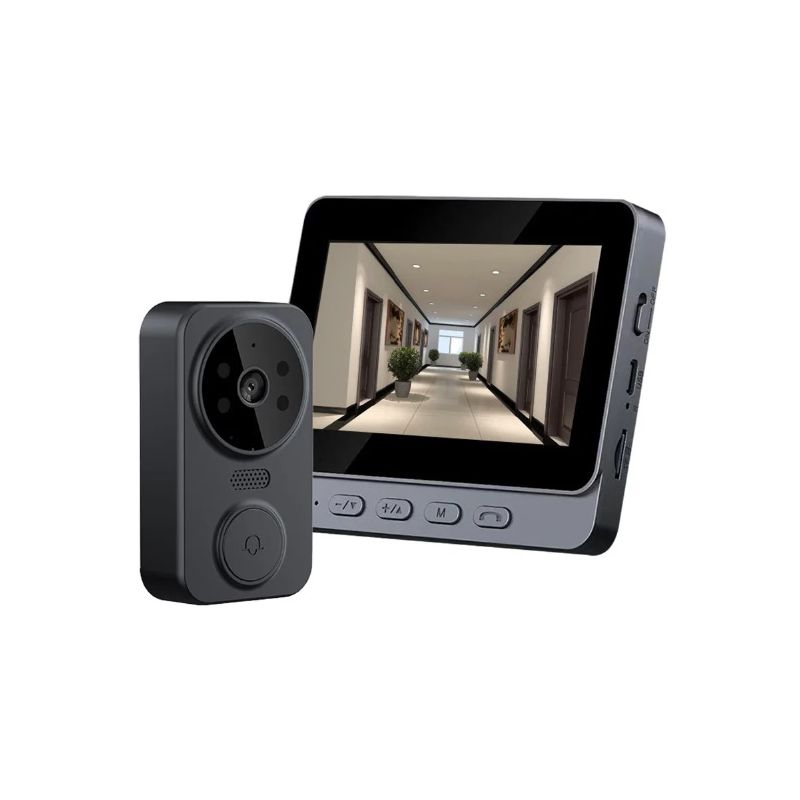 Bezdrátový videotelefon M12 WIFI zvonek s 4,3" IPS obrazovkou a IR nočním viděním pro bezpečnost domova