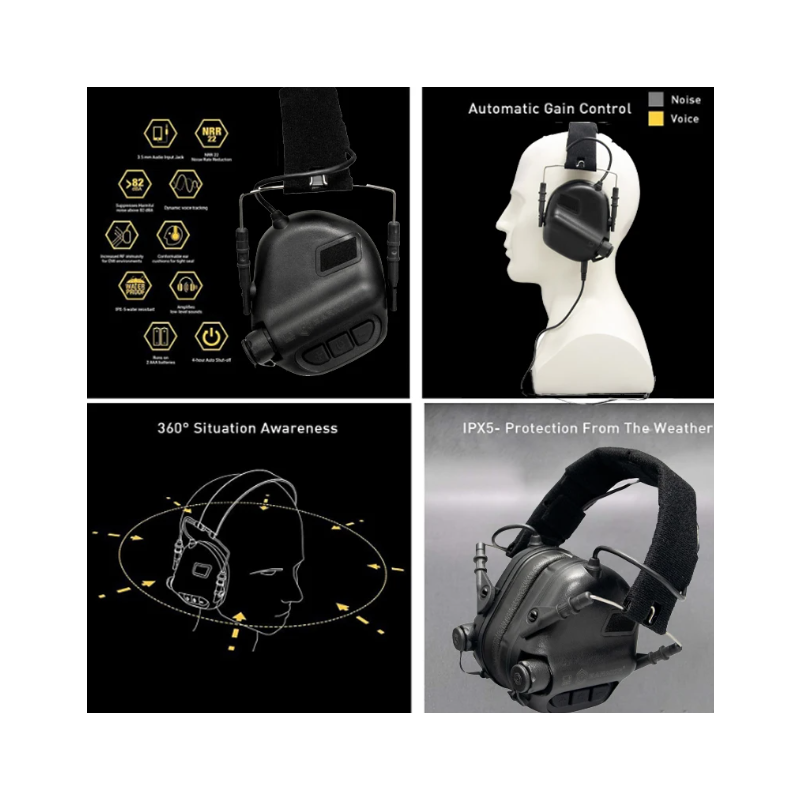 EARMOR M31 MOD4 Elektronické Taktické Střelecké Sluchátka pro venkovní Lov – Ochrana sluchu & Zesílení zvuku