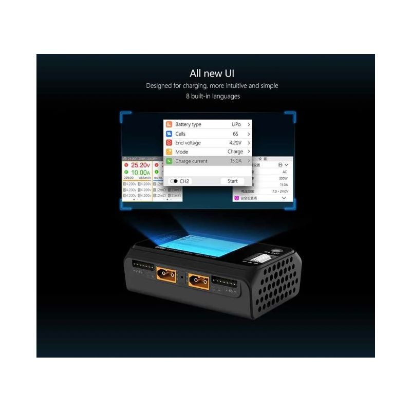 ToolkitRC M6D 500W 15A DC dvoukanálový MINI Smart Charger | Nabíječ/Vybíječ pro RC drony LiPo, Rychlé nabíjení baterií