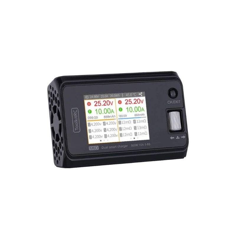 ToolkitRC M6D 500W 15A dc MINI Smart Charger Discharger pro rychlé nabíjení dronů a RC modelů