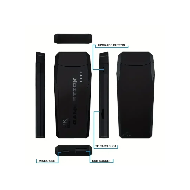 M8 Game Stick 4K Retro Herní Konzole s 2.4G Ovladači: PS1, Atari, až 10000 Her – Nostalgie Zaručena!