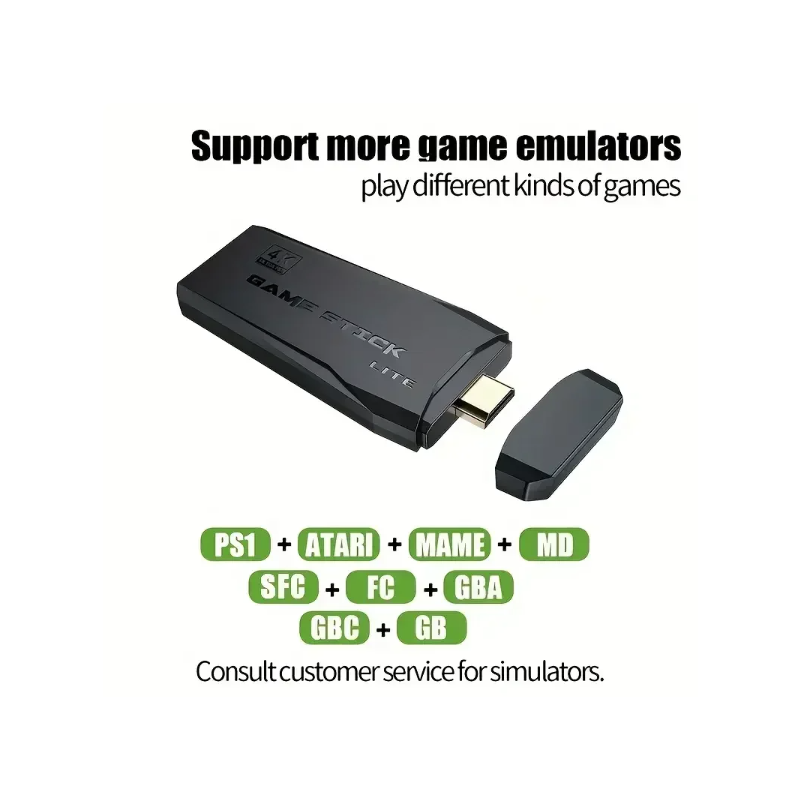 M8 Game Stick 4K Retro Herní Konzole s 2.4G Ovladači: PS1, Atari, až 10000 Her – Nostalgie Zaručena!