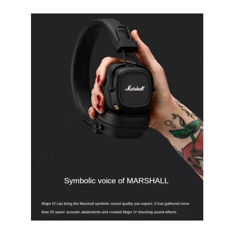 Marshall Major IV Bluetooth sluchátka: Ikonický zvuk, hluboké basy, pohodlné nošení pro nadšence hudby!