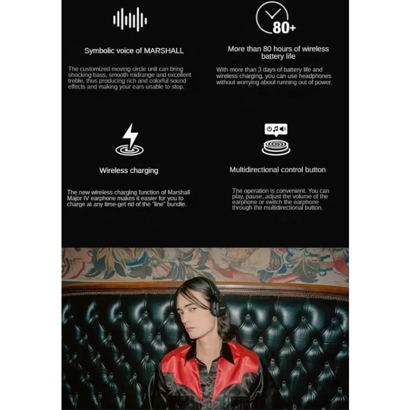 Marshall Major IV Bluetooth sluchátka: Ikonický zvuk, hluboké basy, pohodlné nošení pro nadšence hudby!
