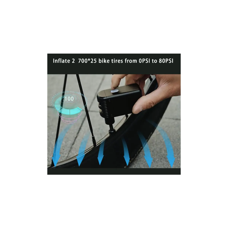 Mini Elektrická Vzduchová Pumpa – Přenosná Bezdrátová Hustilka Presta/Schrader pro MTB & Silniční Cyklistiku