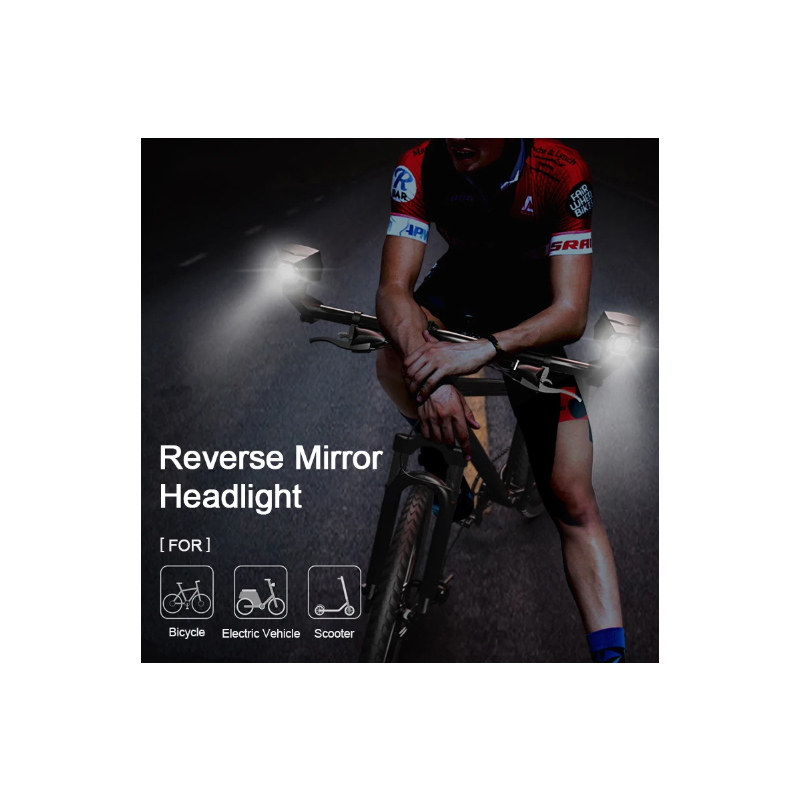 Světlomet CarryBright CB800: Inovativní Cyklistické Světlo s Hliníkovým Zpětným Zrcátkem pro Bezpečnost cyklistů!