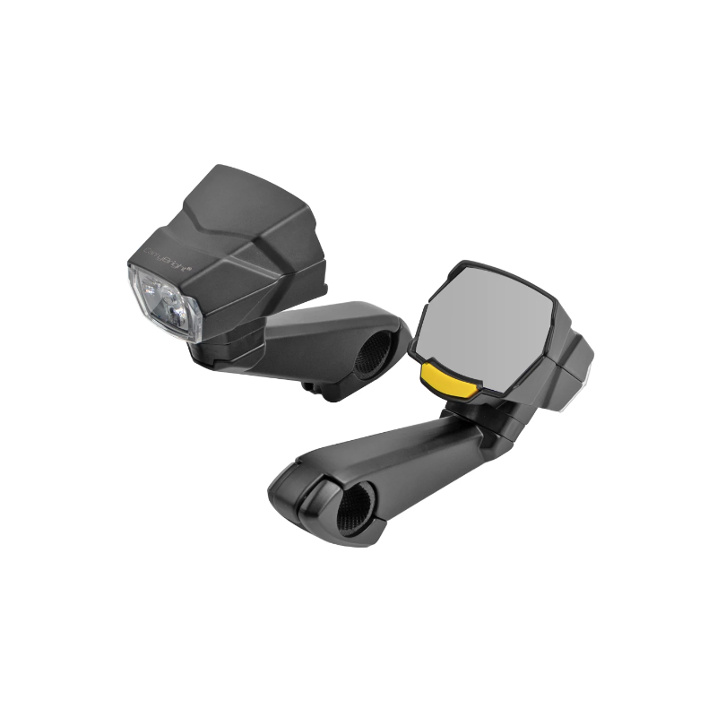 Světlomet CarryBright CB800: Inovativní Cyklistické Světlo s Hliníkovým Zpětným Zrcátkem pro Bezpečnost cyklistů!