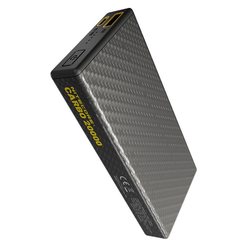 Powerbanka NITECORE CARBO 20000 IPX5 voděodolná rychlé nabíjení PD QC 20W ideální pro technologie na cestách