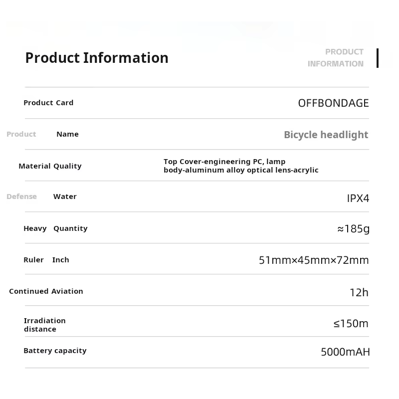 OFF-N5 Cyklosvítilna 1000 lumenů, přední světlo na kolo USB nabíjení MTB silniční, vodotěsné