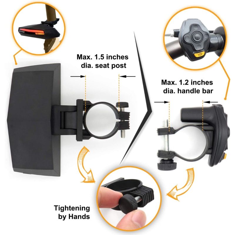 C1 Zadní LED světlo na kolo | Směrová světla, virtuální pruh, nabíjecí | Bezpečnost jízdy.