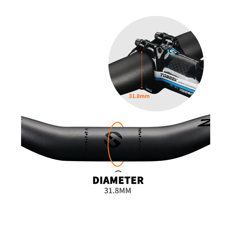 TOSEEK ZF-ONE MTB Karbonová Řídítka 31.8mm Matně Černá 580-760mm pro Jízdní Kolo – Upgrade Kola!