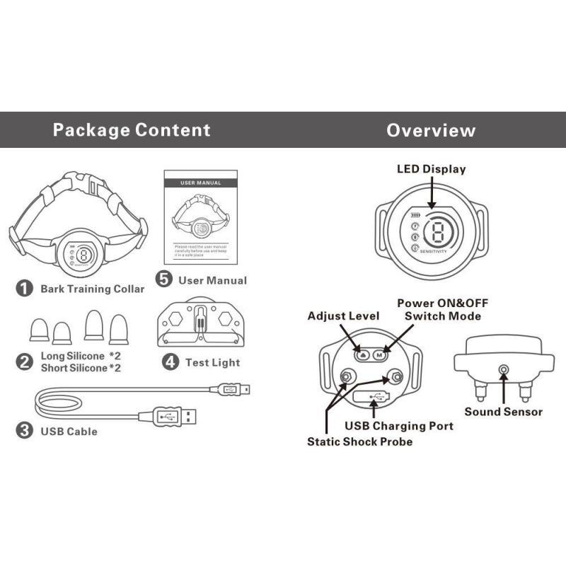 **Potřeby pro domácí mazlíčky: Inovativní zařízení proti štěkání pro trénink psů s rozpoznáním štěkotu & ergonomický design**
