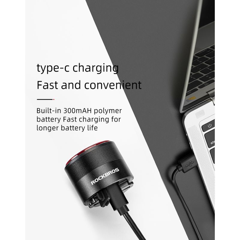 ROCKBROS Q3 Chytré Zadní Světlo pro MTB/Silniční Kolo – Noční Cyklistika s Brzdovým Senzorem, Vodotěsné IPX6