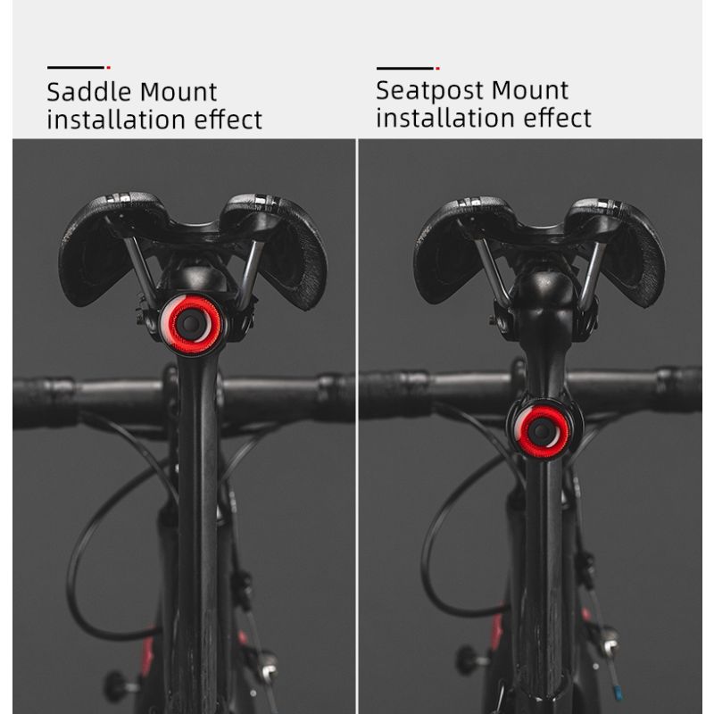 ROCKBROS Q3 Chytré Zadní Světlo pro MTB/Silniční Kolo – Noční Cyklistika s Brzdovým Senzorem, Vodotěsné IPX6
