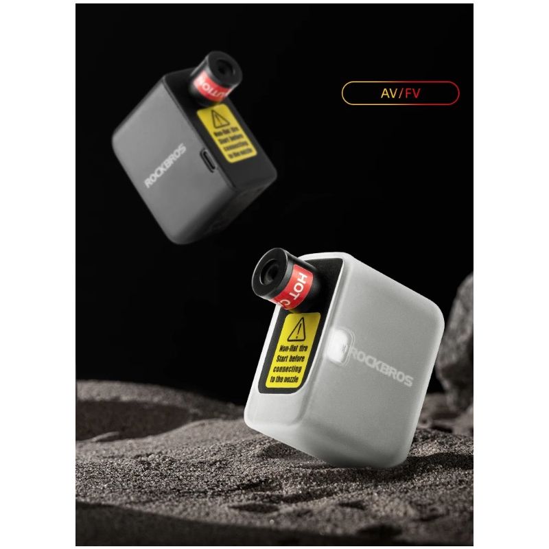 ROCKBROS dobíjecí mini elektrická pumpa 100PSI pro auto, kolo, moto – lehká, přenosná hustilka pneumatik