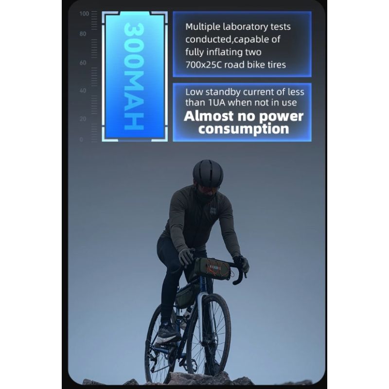 ROCKBROS dobíjecí mini elektrická pumpa 100PSI pro auto, kolo, moto – lehká, přenosná hustilka pneumatik