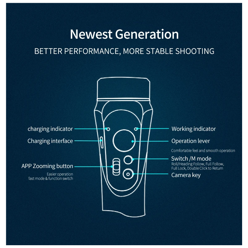 F6 3osý Stabilizátor pro Smartphone: Video stabilizátor s dlouhou výdrží pro plynulé záběry!