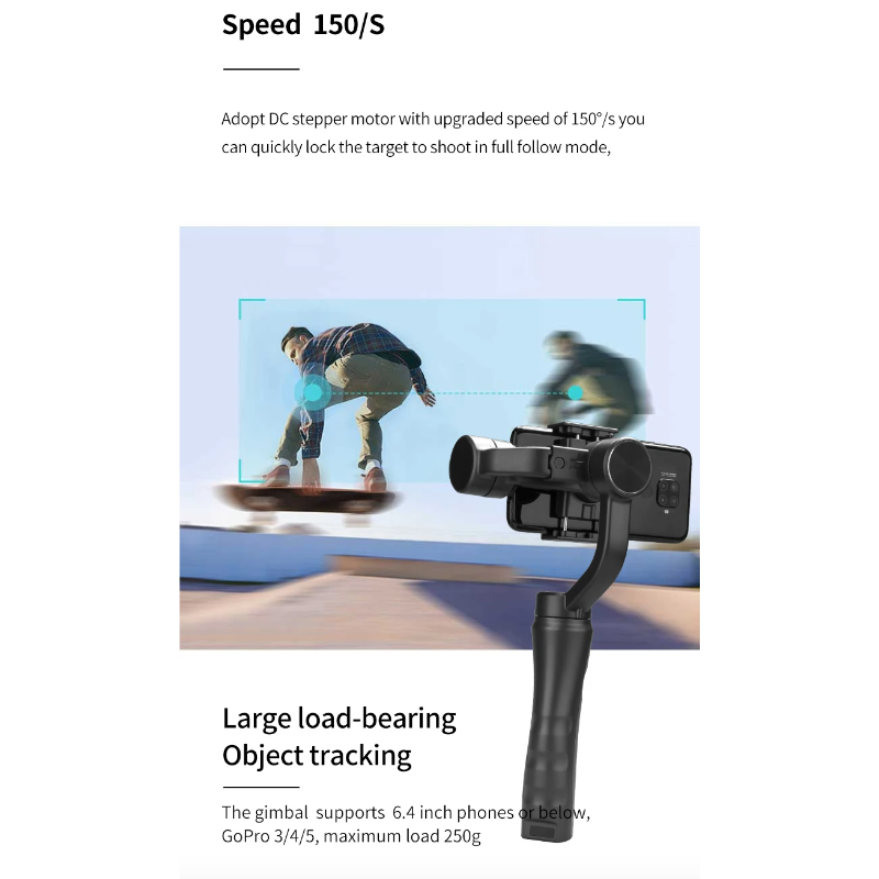 F6 3osý Stabilizátor pro Smartphone: Video stabilizátor s dlouhou výdrží pro plynulé záběry!