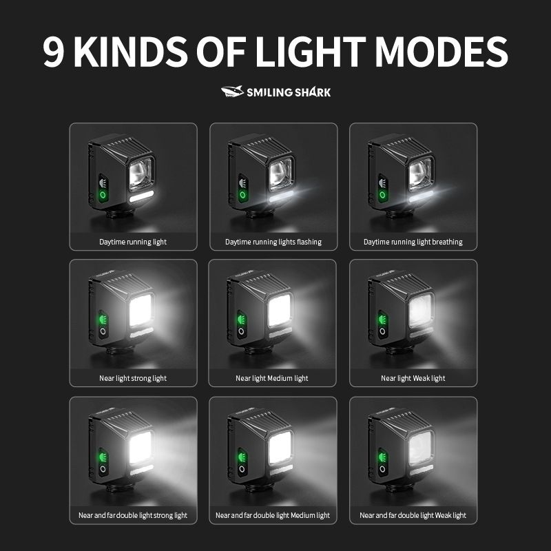 SMILING SHARK EVO1700 Přední Světla na Kolo, USB-C Nabíjecí LED Světlo pro Cyklistickou Bezpečnost