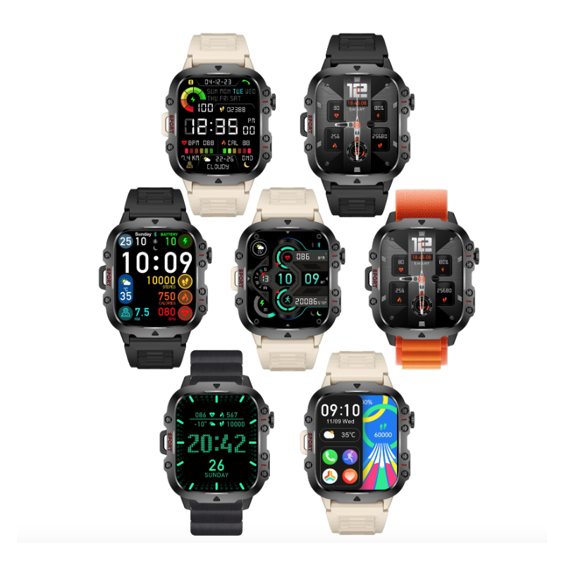 QX11 Smart Watch Men IP68 5ATM Outdoor Sports Fitness Tracker Health Monitor 1,96&quot; BT Call Smartwatch