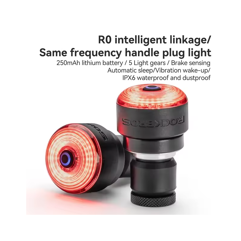 ROCKBROS R0: Integrované zadní světlo na kolo do záslepky řídítek. USB-C, MTB/silnice. Pro vaši bezpečnost!