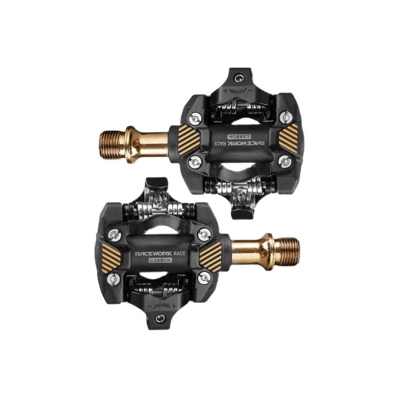 RACEWORK MTB Pedály Samosvorné SPD – Odolné Pedály na Horské Kolo z Chromové Oceli a Uhlíku