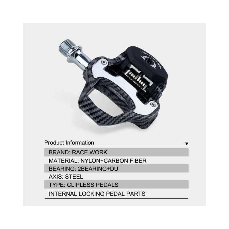 RACEWORK Ultralehké Pedály Silničního Kola - Karbon Samozamykací Ložiska SPD KEO - Upgrade pro Cyklisty