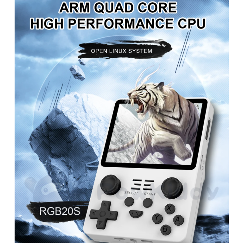 POWKIDDY RGB20S retro kapesní herní konzole, RK3326, 3,5