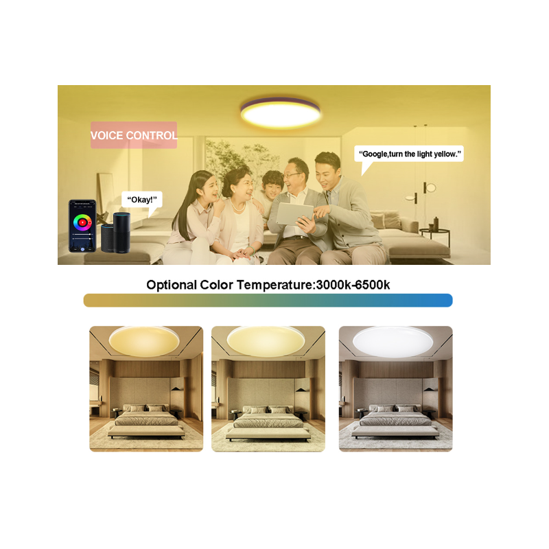 24W Tuya Zigbee Wifi chytré stropní světlo RGBCW s hlasovým ovládáním Alexa pro obývací pokoj