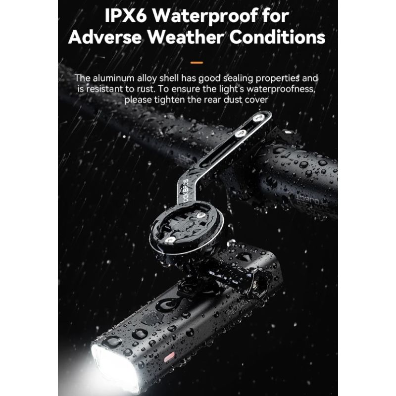 ROCKBROS RHL-1000LUMEN Přední světlo na kolo | 1000 Lumenů, Dobíjecí Type-C, Nepromokavé LED pro Noční Jízdu