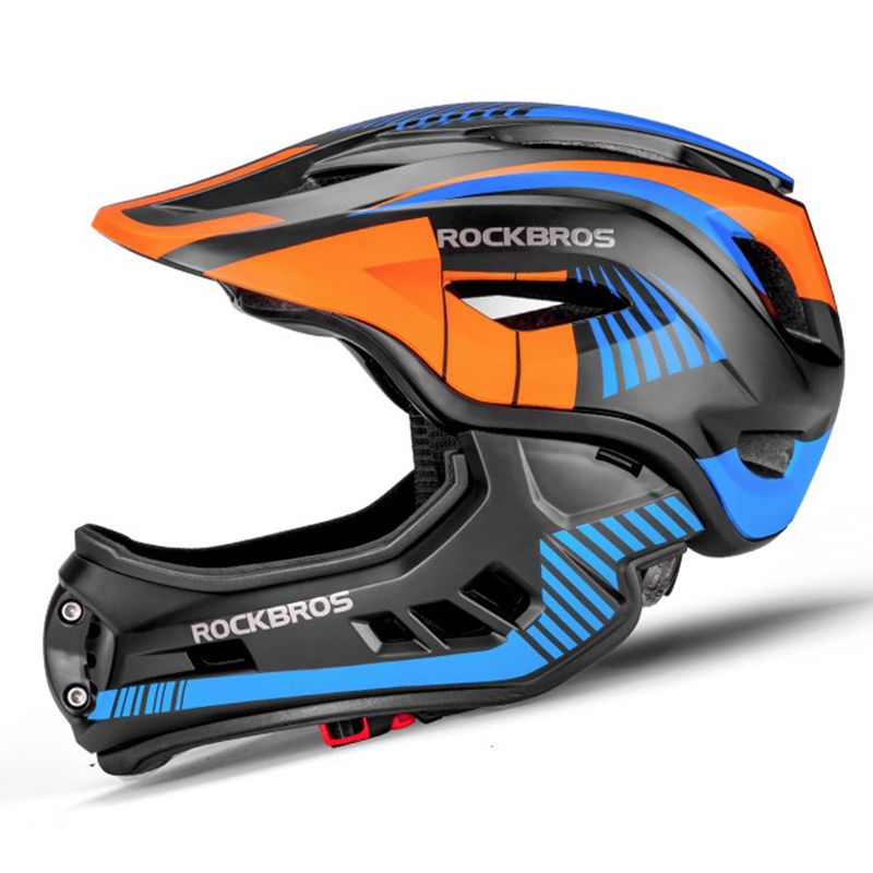 ROCKBROS dětská cyklistická přilba odnímatelná celoobličejová MTB prodyšná ventilace bezpečné vybavení