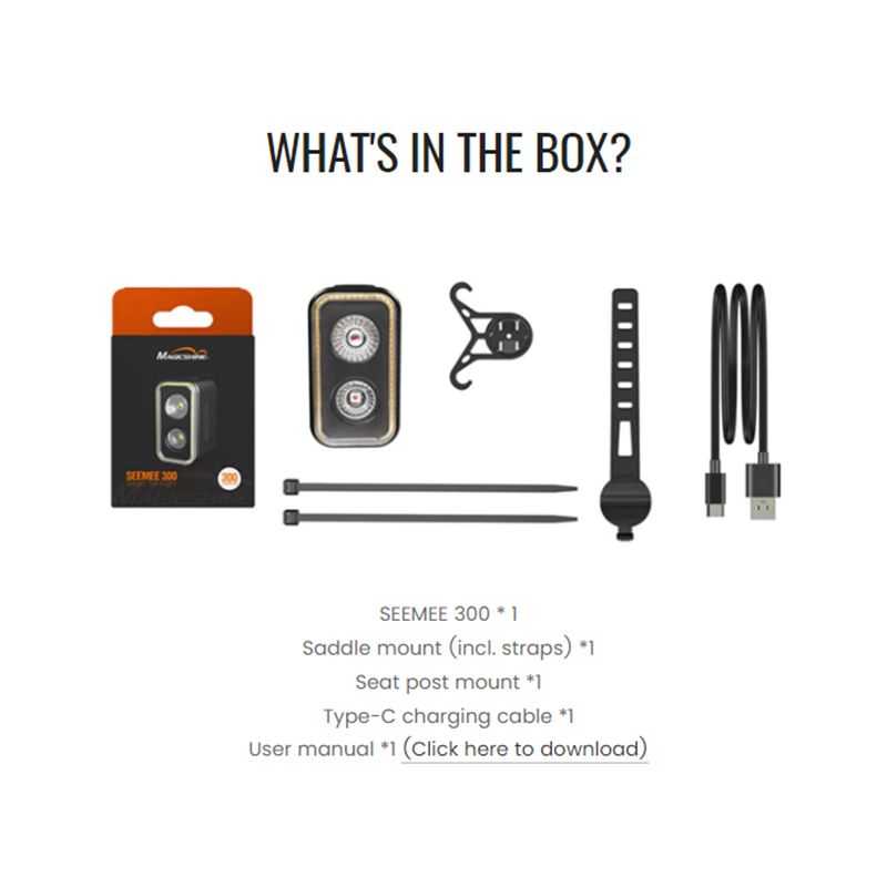 Magicshine SEEMEE300 Inteligentní Zadní Světlo 300 Lumenů, IPX6 Bezpečné, Cyklistická Bezpečnost, Vodotěsné