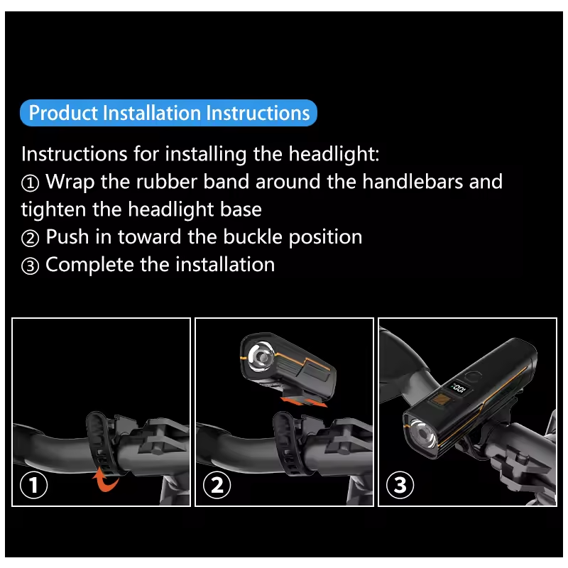 B9 Přední světlo na kolo s USB-C nabíjením pro MTB a silniční kola | Zvyšte svou bezpečnost na kole!