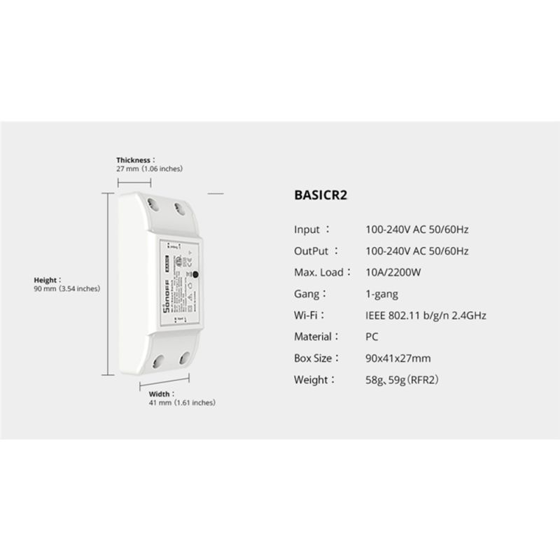 SONOFF Basic R2 Wifi přepínač: Chytrou domácnost ovládáte hlasem, aplikací, časovačem! Alexa, Google & eWeLink.