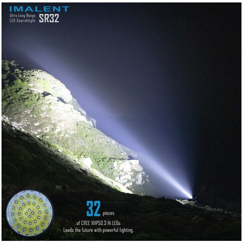 IMALENT SR32 120000lm Výkonná LED Svítilna s Dosvitem 2080m, Extrémně Odolná pro Outdoor & Dobrodružství