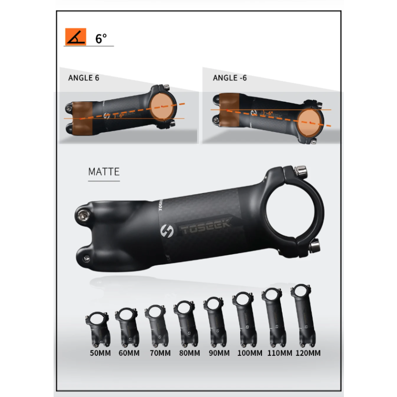 TOSEEK MTB Představec Řídítek 28.6/31.8mm Hliník/Karbon – Lehký & Odolný pro Cyklistické Nadšence