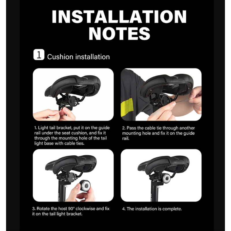 TOWILD TL03Pro LED Zadní Světlo na Kolo - Dobíjecí Bezpečnostní Světlo s Brzdovým Senzorem a 7 Barvami