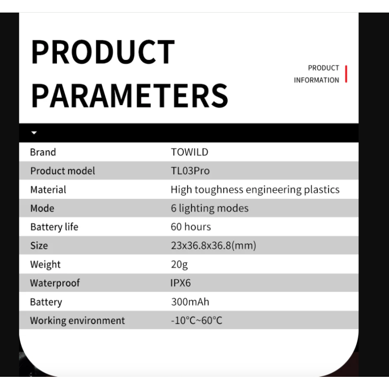 TOWILD TL03Pro LED Zadní Světlo na Kolo - Dobíjecí Bezpečnostní Světlo s Brzdovým Senzorem a 7 Barvami