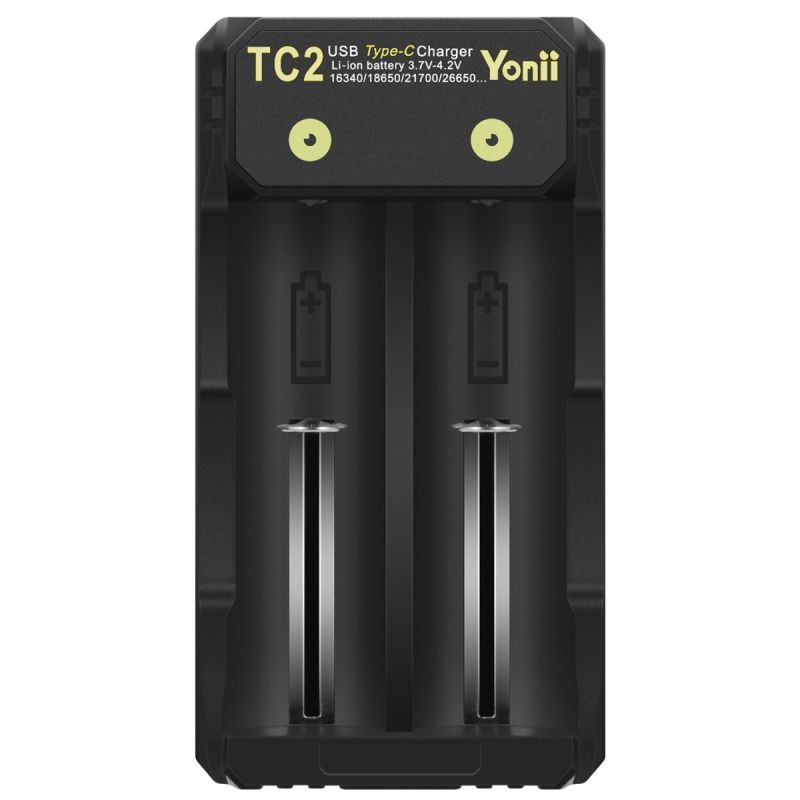 TC2 USB-C rychlá nabíječka Li-ion baterií 3.7V/4.2V pro 18650, 21700. Efektivní správa baterie!