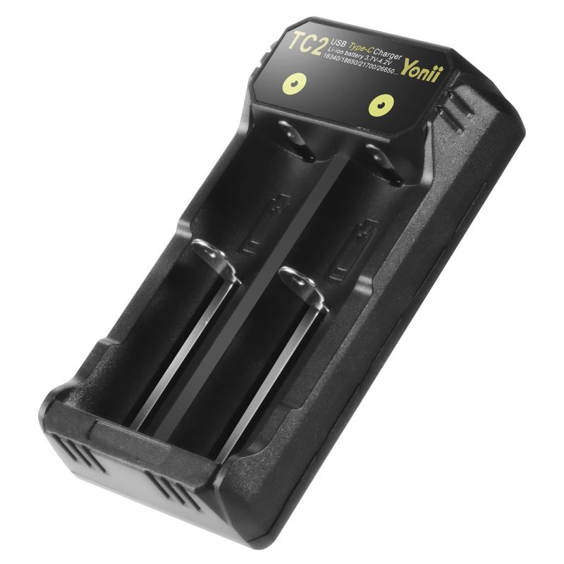 TC2 USB-C rychlá nabíječka Li-ion baterií 3.7V/4.2V pro 18650, 21700. Efektivní správa baterie!
