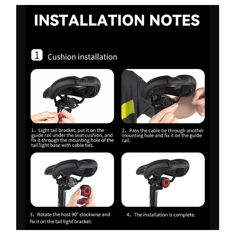 TOWILD TL03 Chytré LED Cyklo Zadní Světlo s Brzdovým Senzorem pro Bezpečnost a Viditelnost na Kole