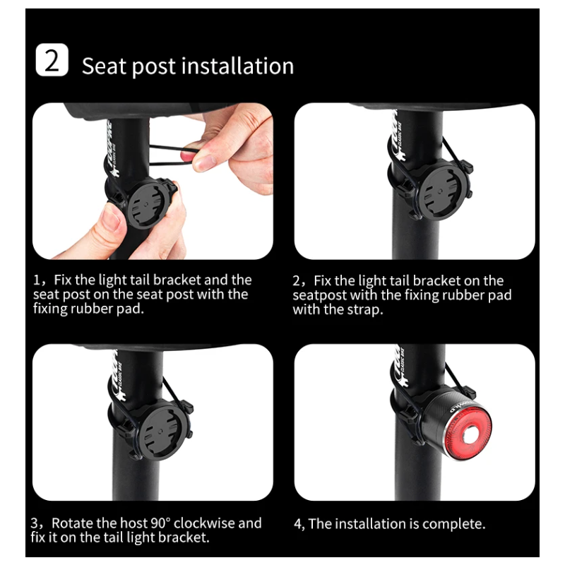 TOWILD TL05 Chytré Zadní Světlo na Kolo s Brzdovým Snímáním | IPX6 Vodotěsné | USB Nabíjení | Bezpečnostní Světlo