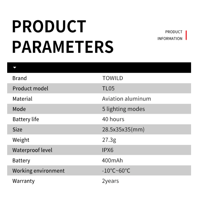 TOWILD TL05 Chytré Zadní Světlo na Kolo s Brzdovým Snímáním | IPX6 Vodotěsné | USB Nabíjení | Bezpečnostní Světlo