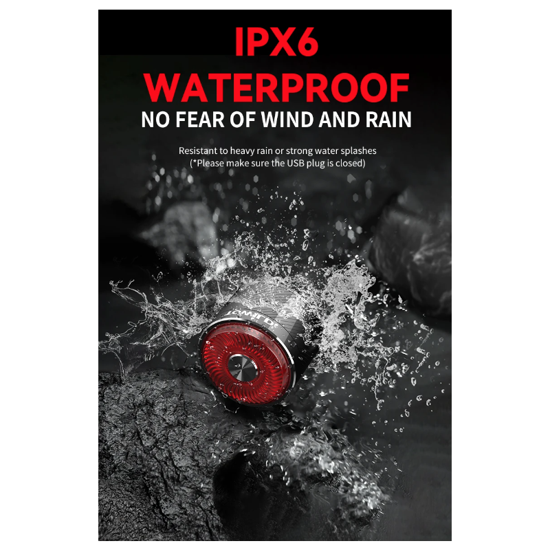 TOWILD TL05 Chytré Zadní Světlo na Kolo s Brzdovým Snímáním | IPX6 Vodotěsné | USB Nabíjení | Bezpečnostní Světlo